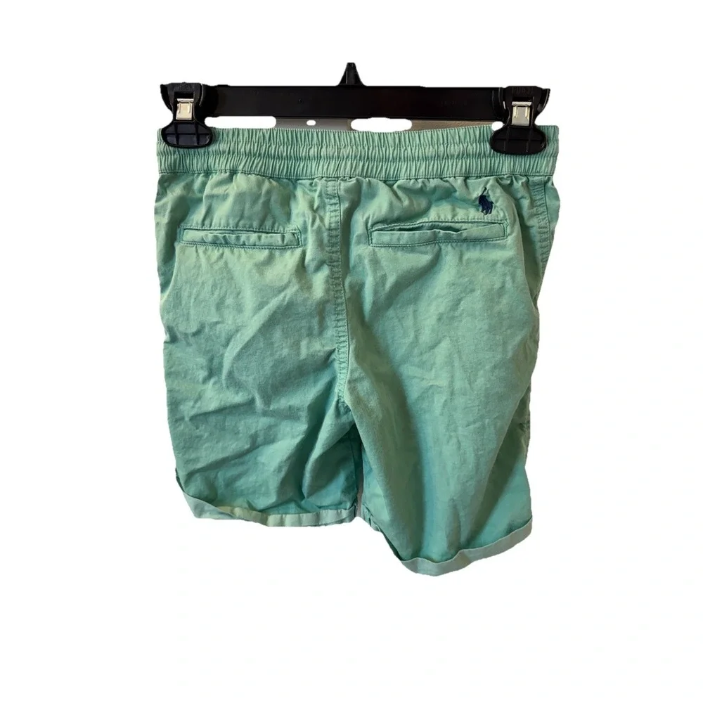 Boys RALPH‎ LAUREN Polo Sz 8 Shorts Elastic Drawstring Waistband Green Logo